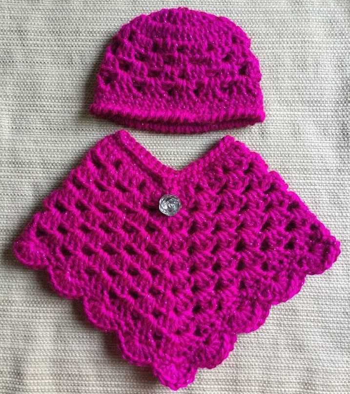 Free doll poncho knitting pattern