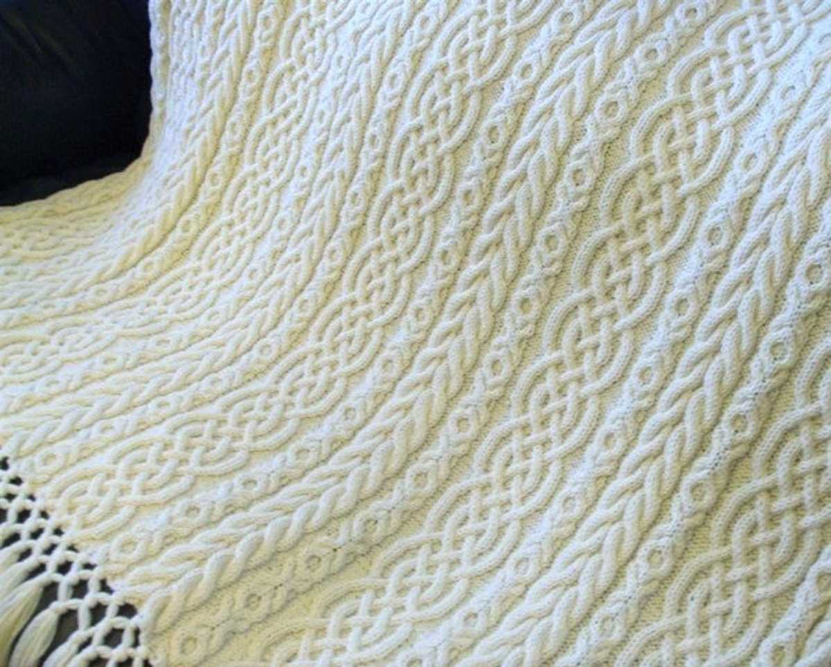 Reversible cable knit blanket pattern