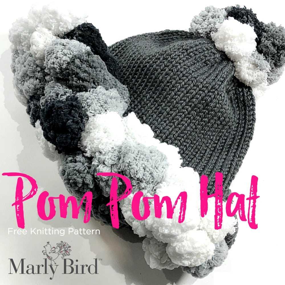 Hat with pom pom knitting pattern