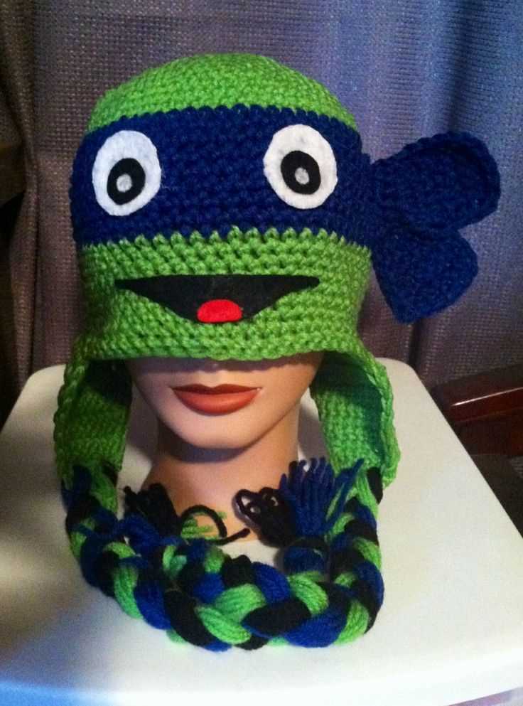 Knit ninja turtle hat pattern