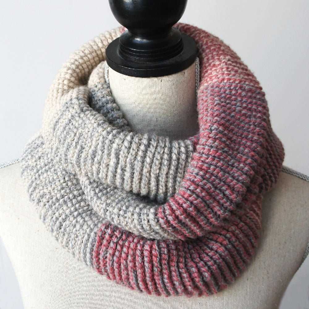 3 color knit scarf pattern