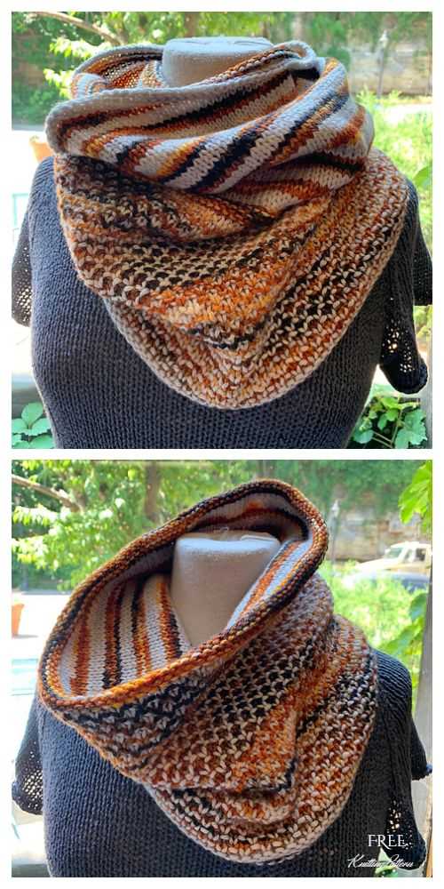 Bandana cowl free knitting pattern