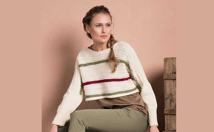 V neck cropped cardigan knitting pattern