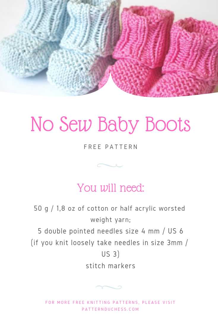 Free knit baby booties pattern