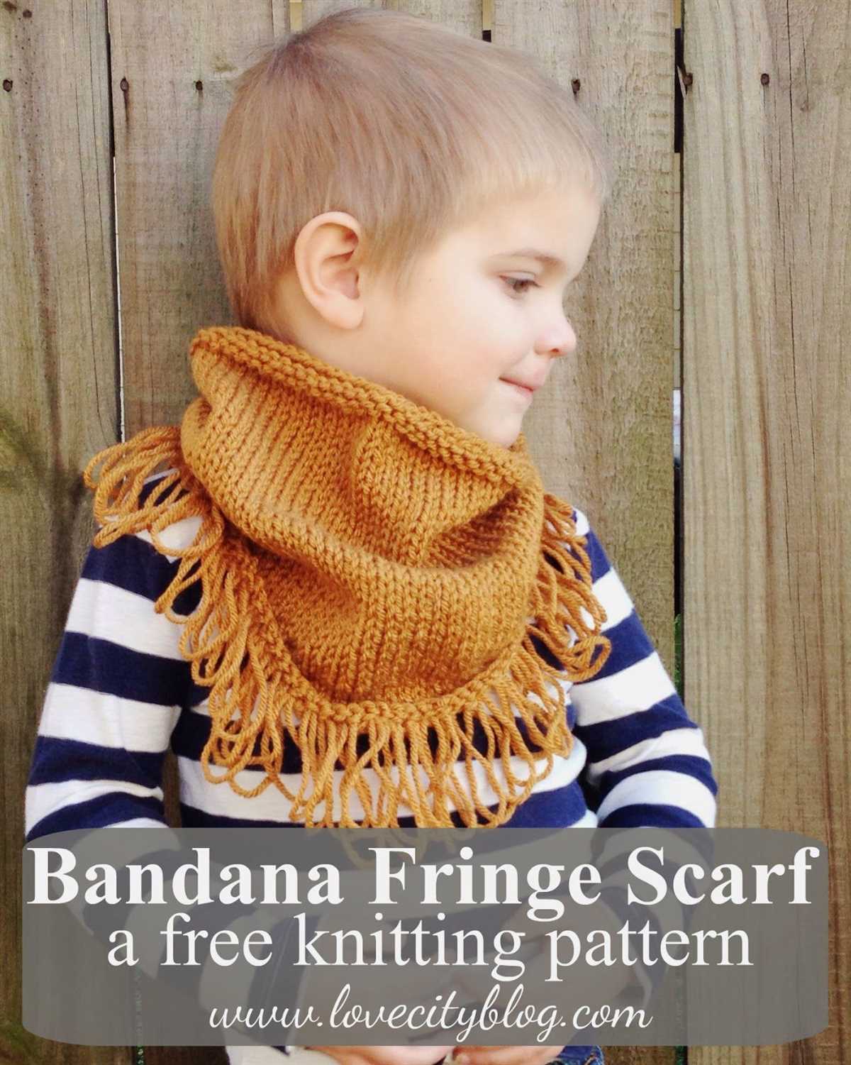 Free knit bandana pattern