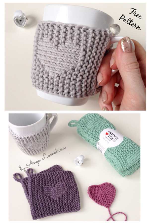 Free knitted coffee mug cozy pattern
