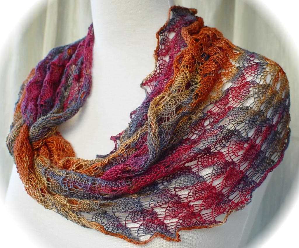 Free knitted lace infinity scarf patterns