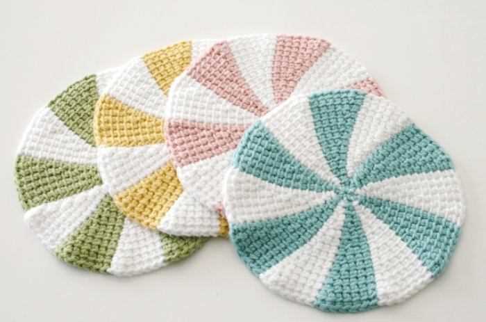 Free knitted round dishcloth patterns