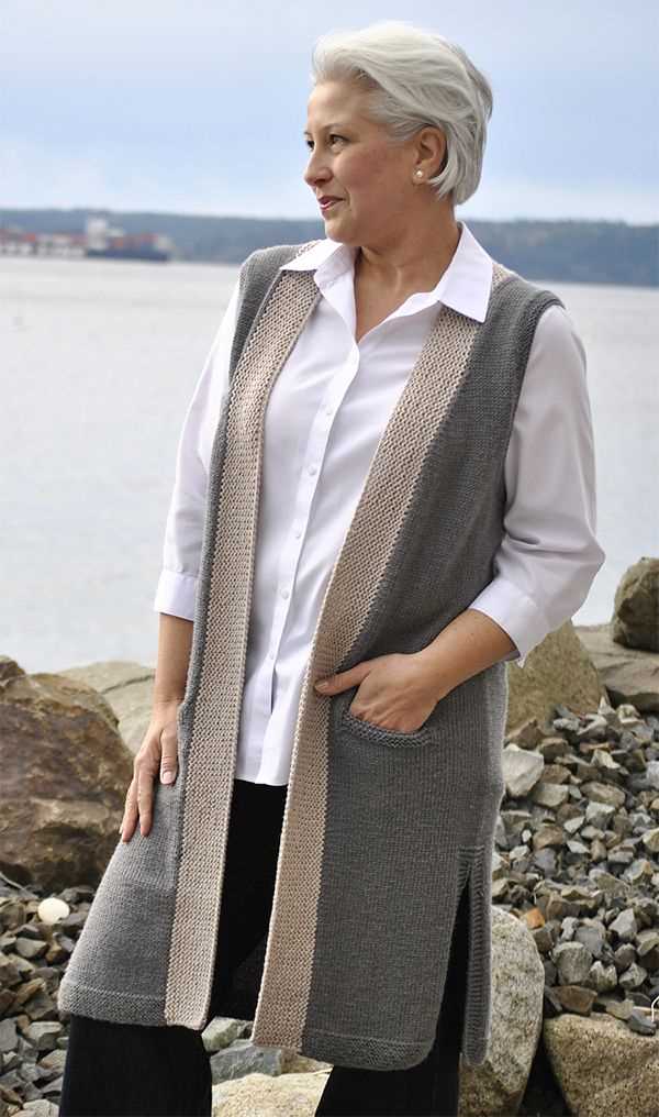 Free knitting pattern for long sleeveless vest