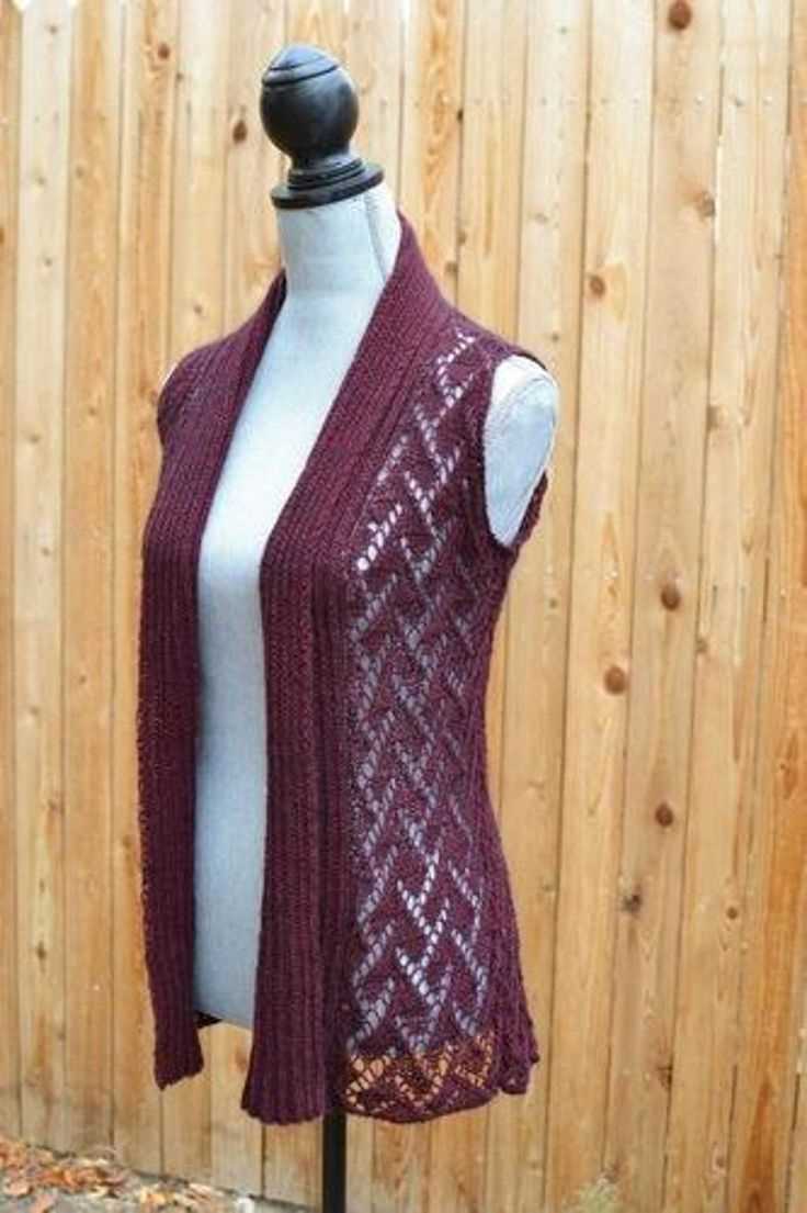Free knitting pattern for long sleeveless vest