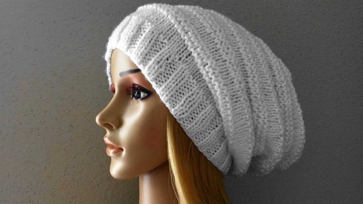 Free knitting pattern slouchy hat straight needles