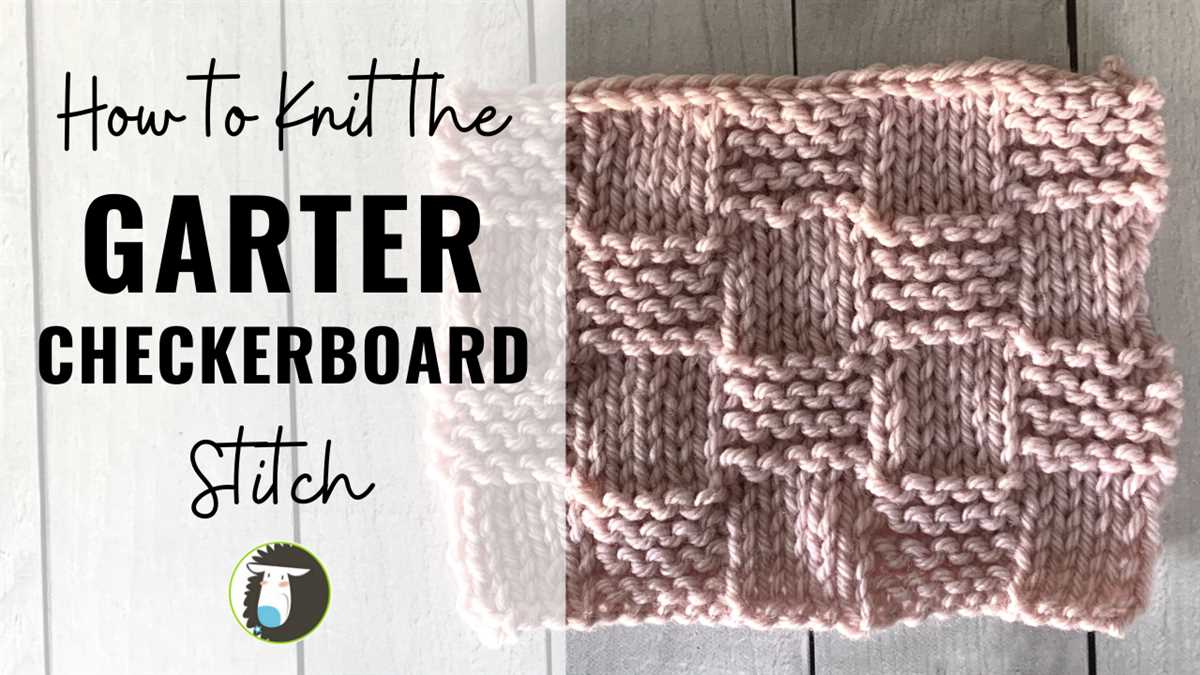 Checkerboard knit scarf pattern