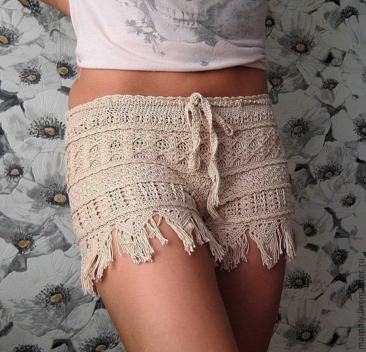 High waisted knit shorts pattern