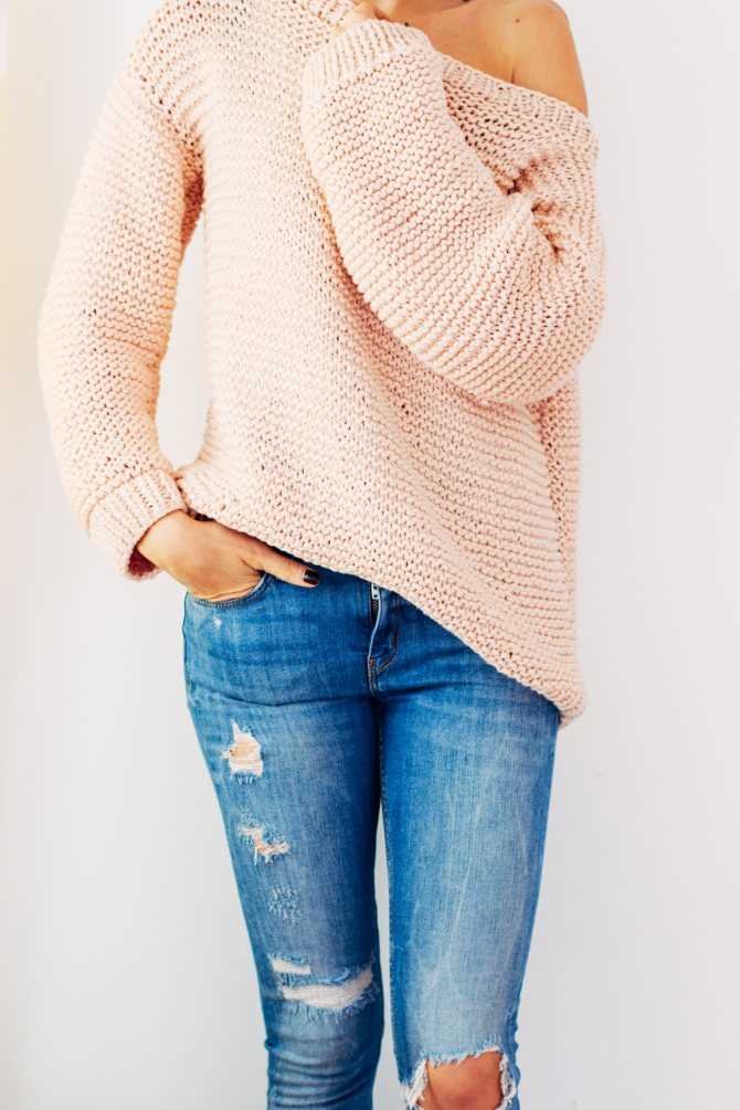 Oversized pullover knitting pattern