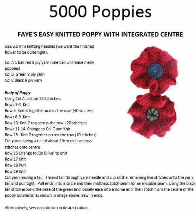 Knit poppy pattern free