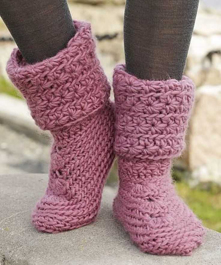 Free slipper boot knitting patterns