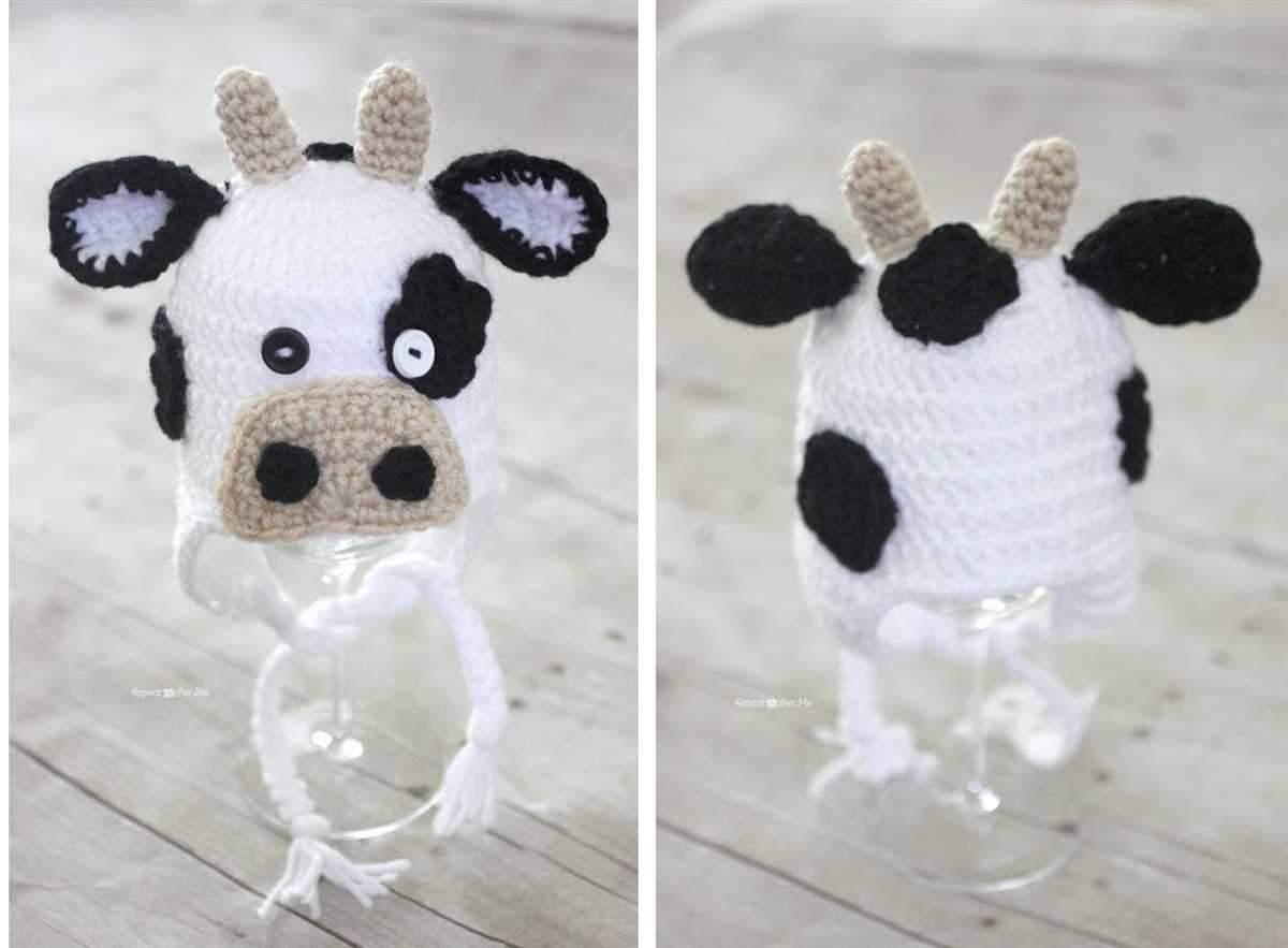Cow hat knitting pattern