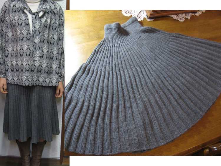 Knit pleated skirt pattern