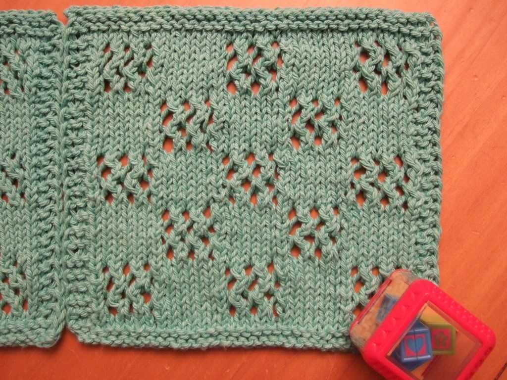 Peaches and cream knitted dishcloth pattern