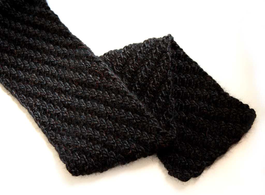 Knit ribbed scarf pattern