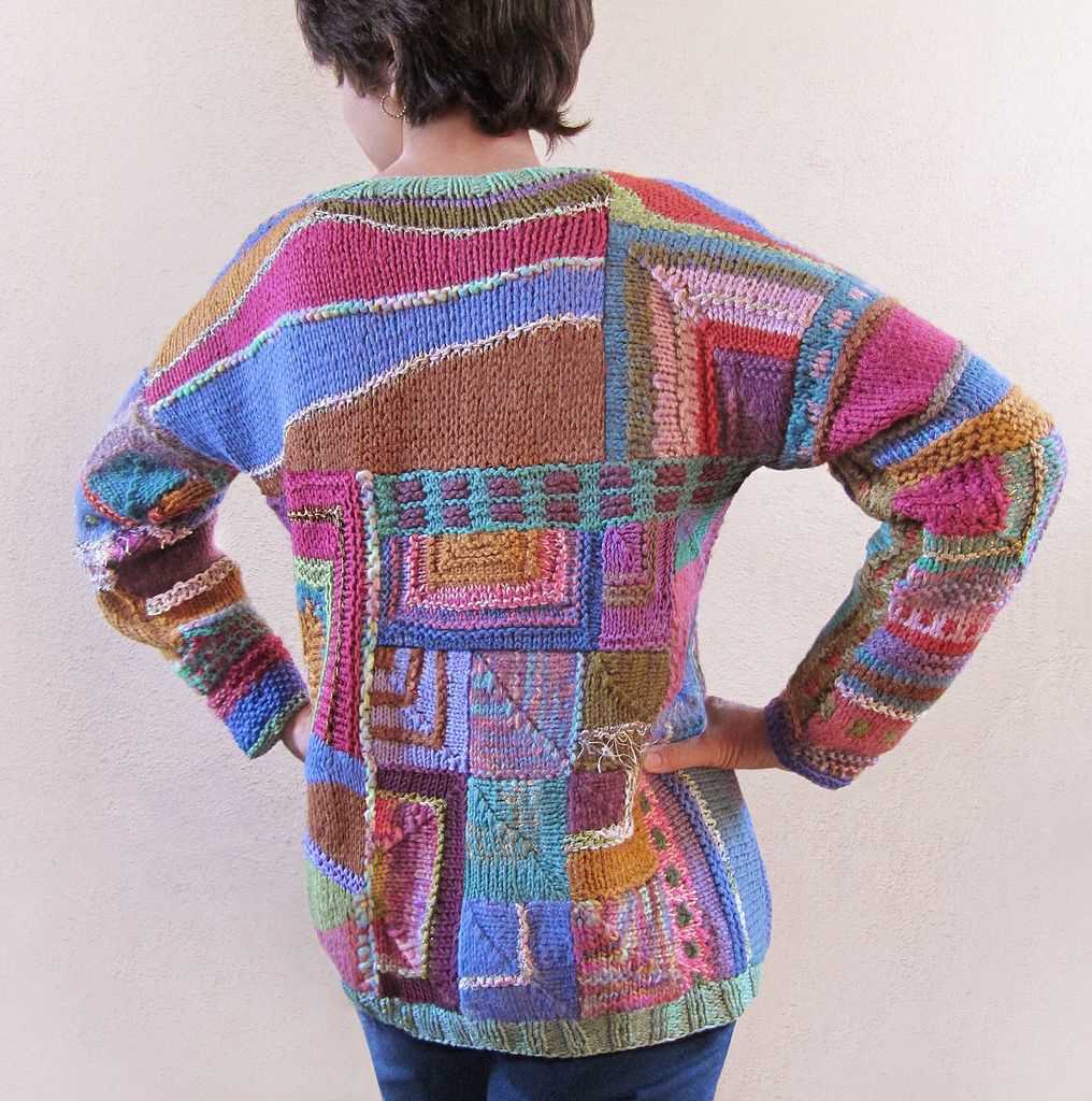 Patchwork knit sweater pattern