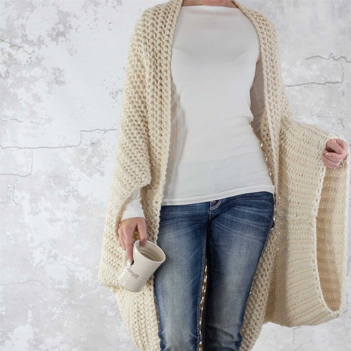 Knit cocoon shrug pattern