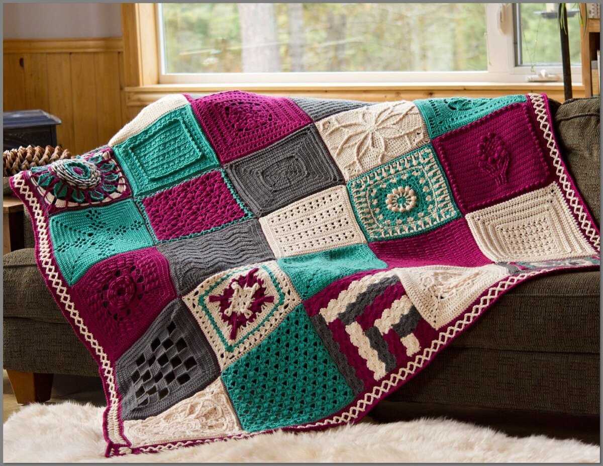 Free knitting pattern for patchwork blanket