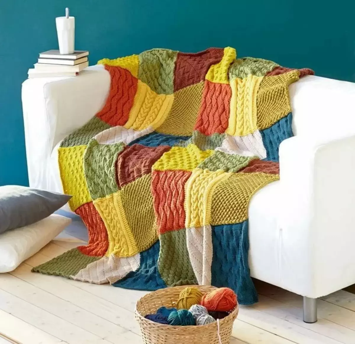 Patchwork knitted sweater pattern
