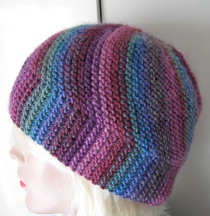 Garter stitch hat knitting pattern