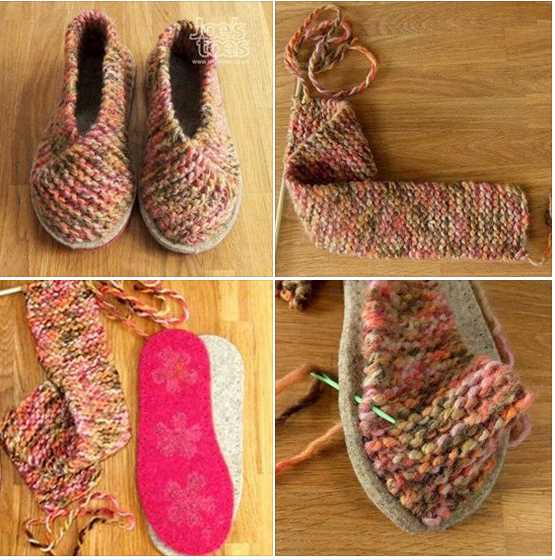 Garter stitch slippers knitting pattern