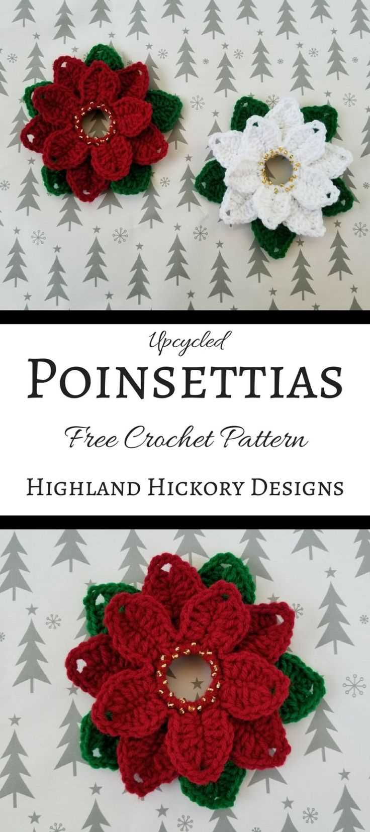 Free knitted poinsettia dishcloth pattern