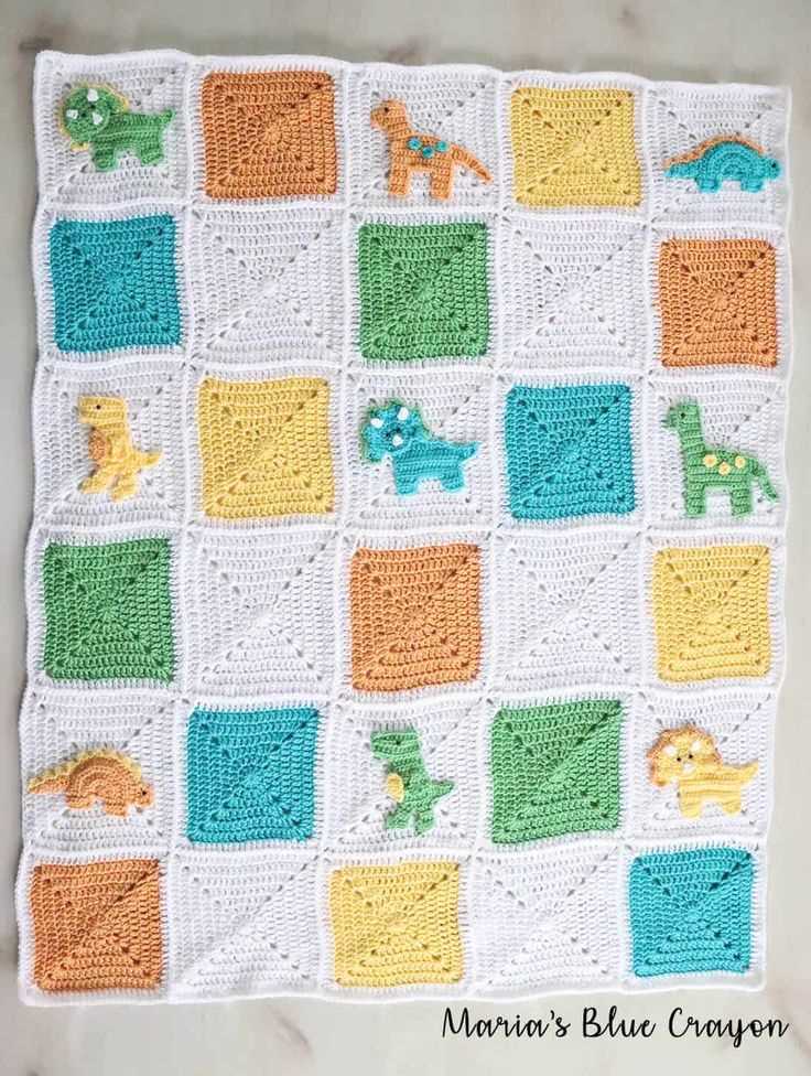 Dinosaur blanket knitting pattern