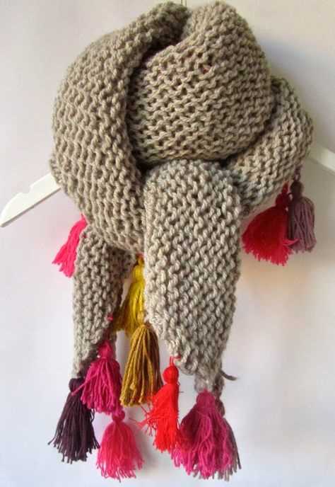 Scarf with tassels knitting pattern