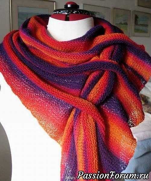 3 color knit scarf pattern