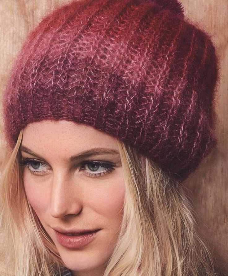 Mohair hat knitting pattern