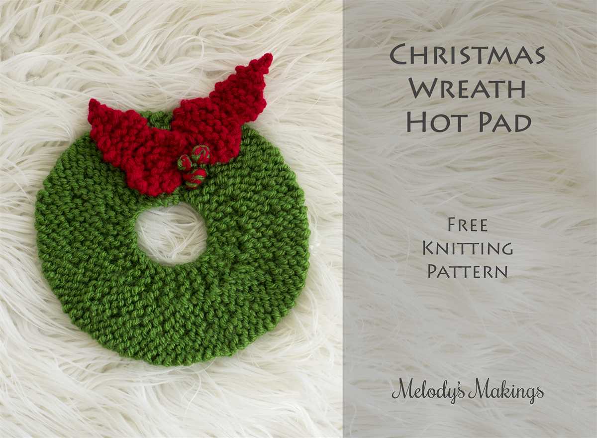Knitted christmas wreath free pattern