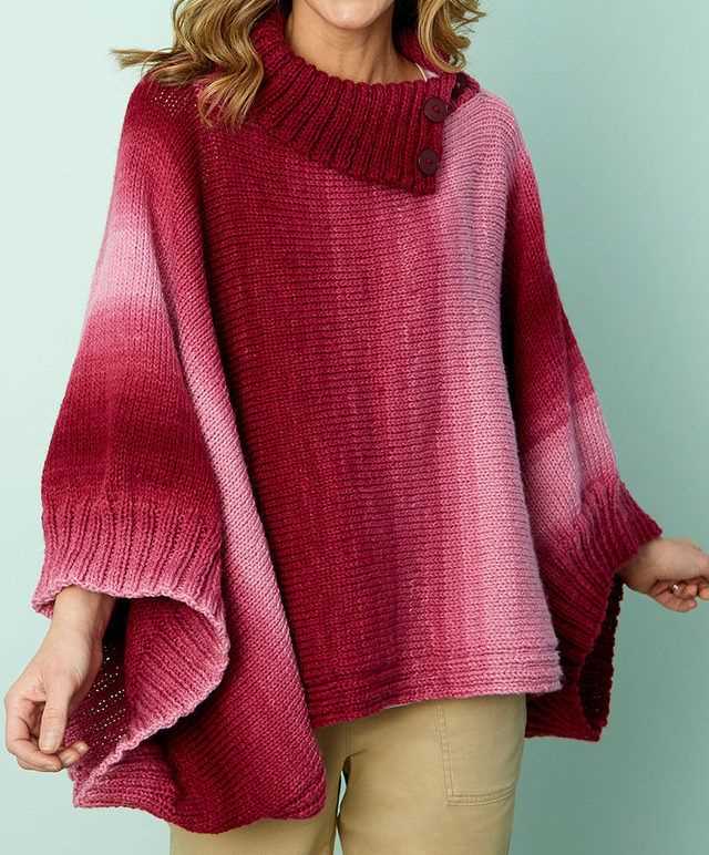 Poncho with sleeves knitting pattern free