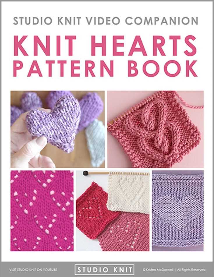 Knitting hearts pattern