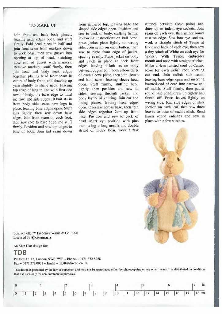 Knitted peter rabbit pattern