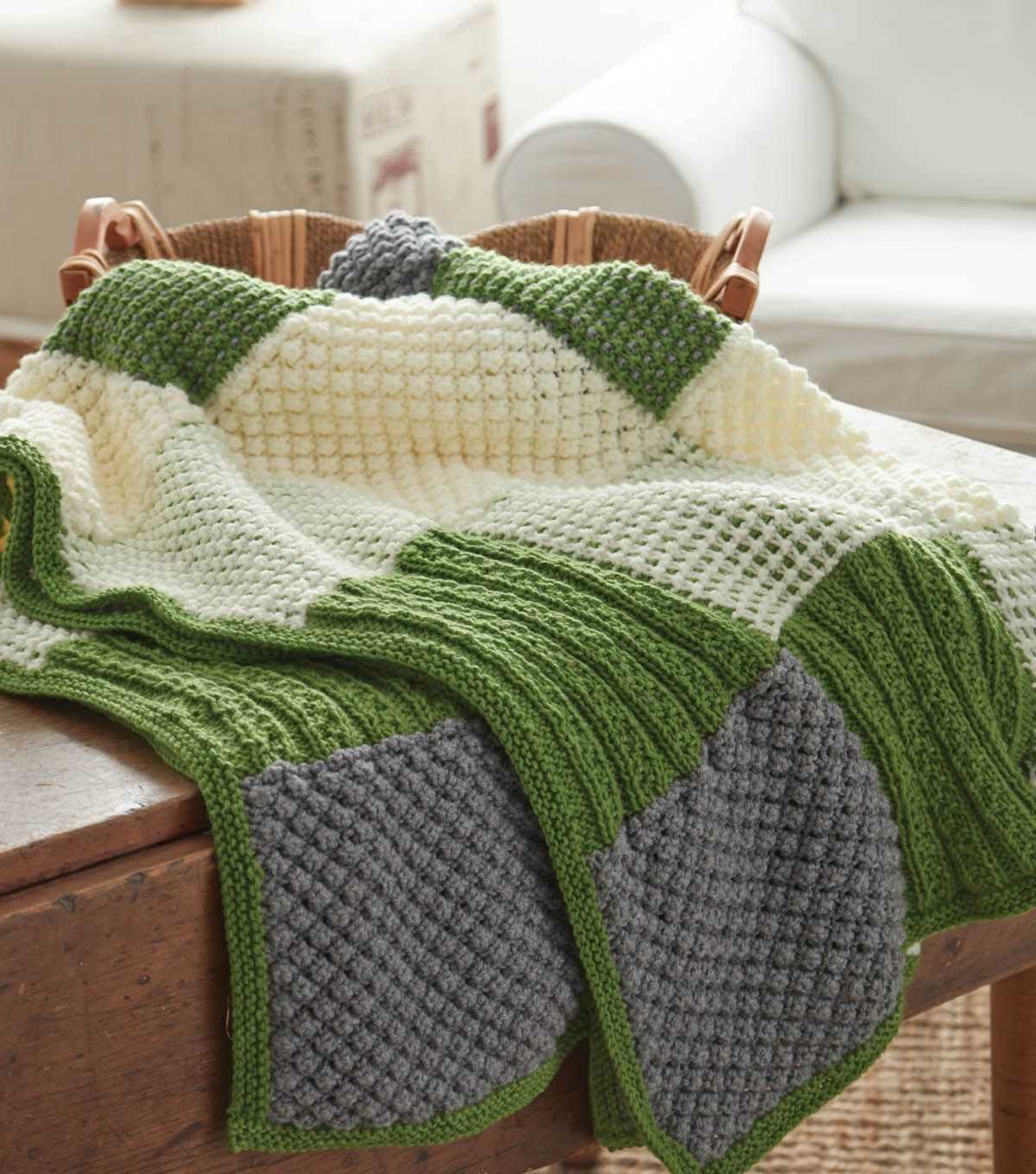 Textured knit blanket pattern