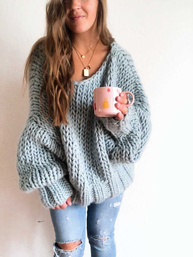 Oversized pullover knitting pattern