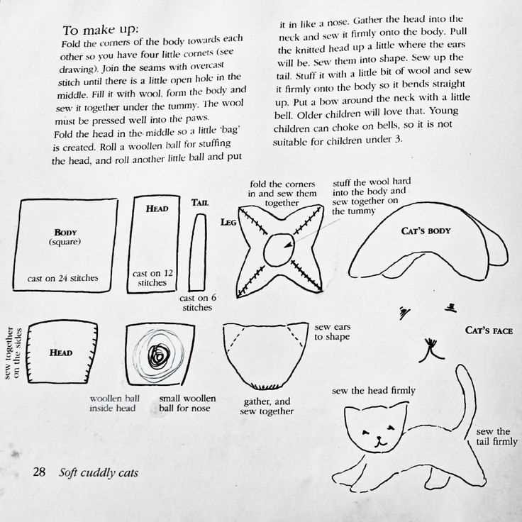 Simple knitted cat pattern