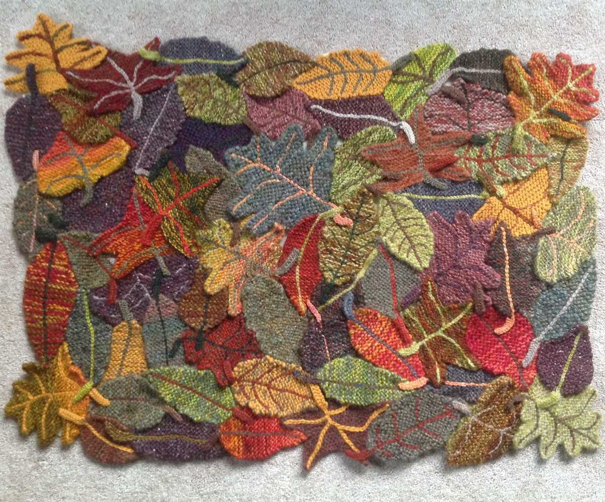 Knitted autumn leaves pattern