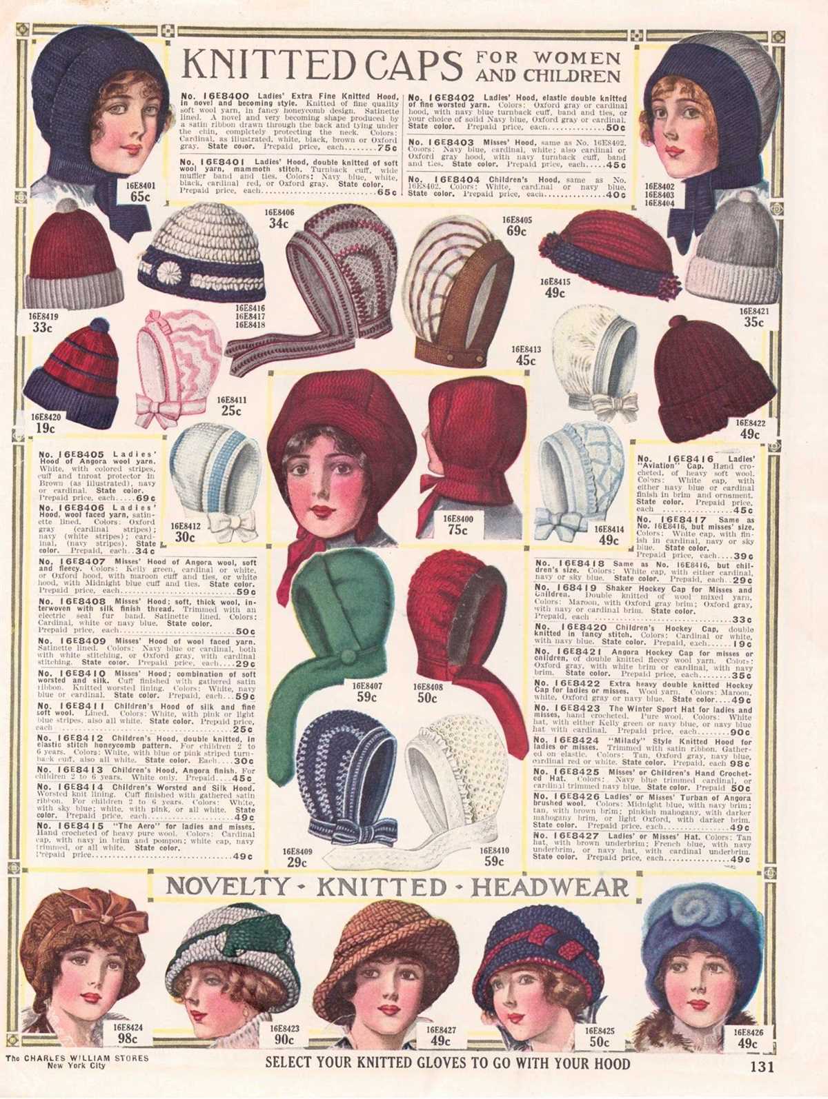 Knit cap with brim pattern