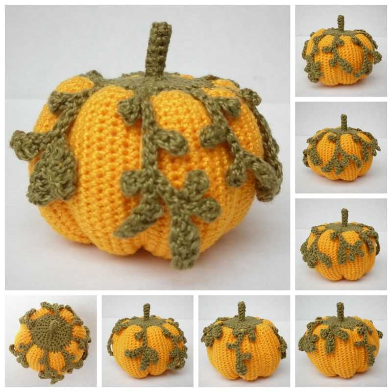 Knitted pumpkin leaf pattern