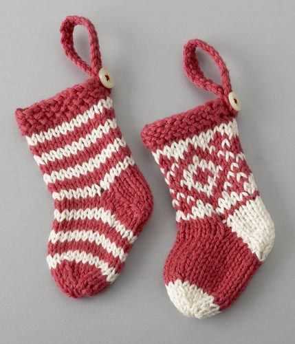 Mini stocking pattern knitting