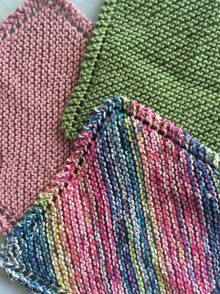 Corner to corner knit dishcloth pattern