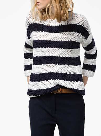 Womens striped jumper knitting pattern