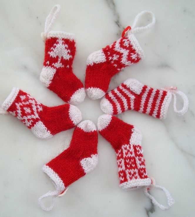 Mini stocking pattern knitting