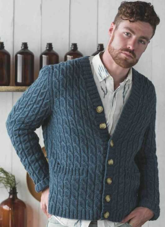 Mens knit cardigan pattern